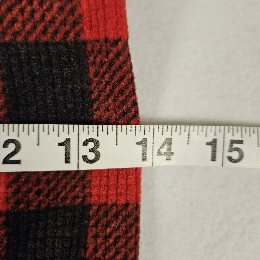 Eddie Bauer Dog Holiday Red Plaid Flannel Sweater LARGE Christmas Winter Picture